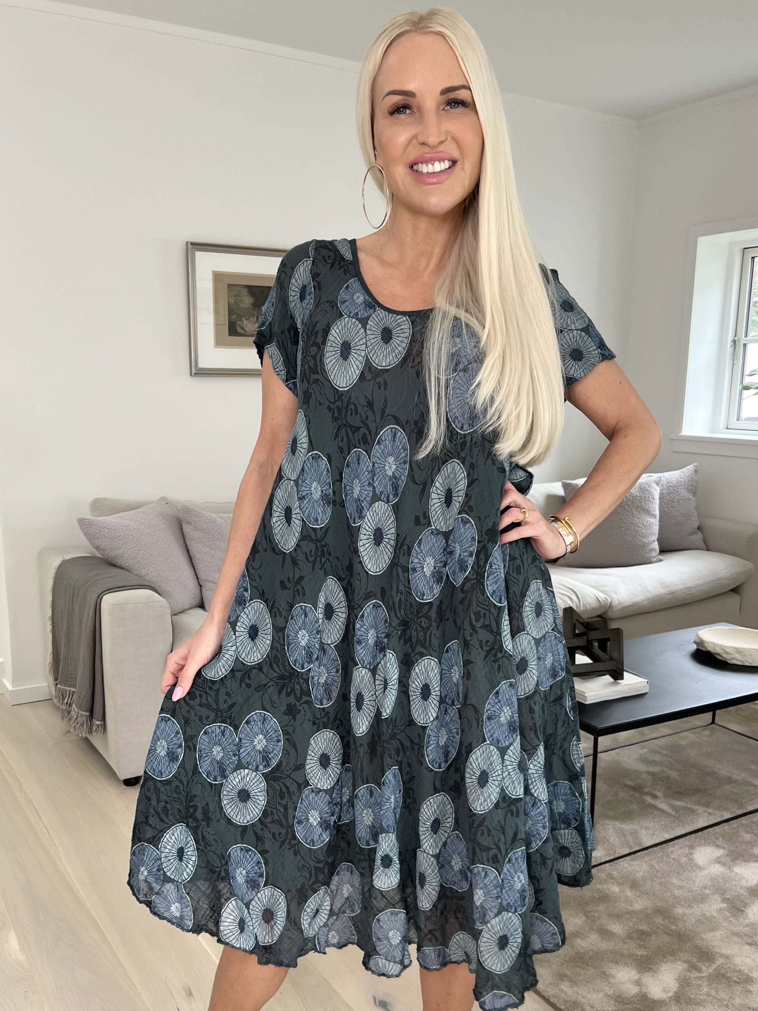 Delphine - Bomuldskjole med motiv